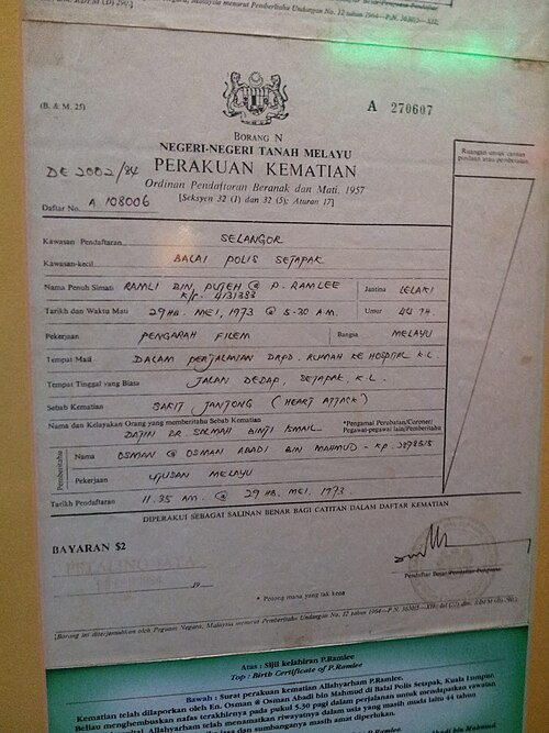 P. Ramlee, 1973